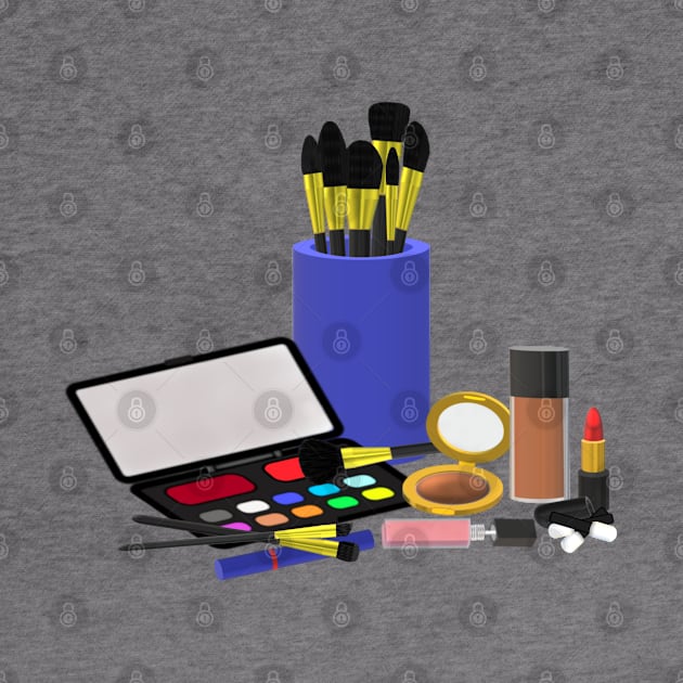 Makeup Collection (Deep Shades. Gray Background.) by Art By LM Designs 